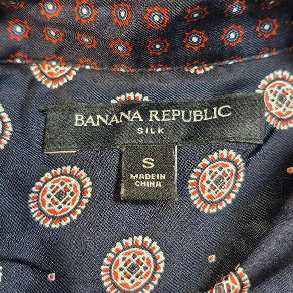Banana Republic Silk Patterned Shirt Womens Small - Picture 4 of 8